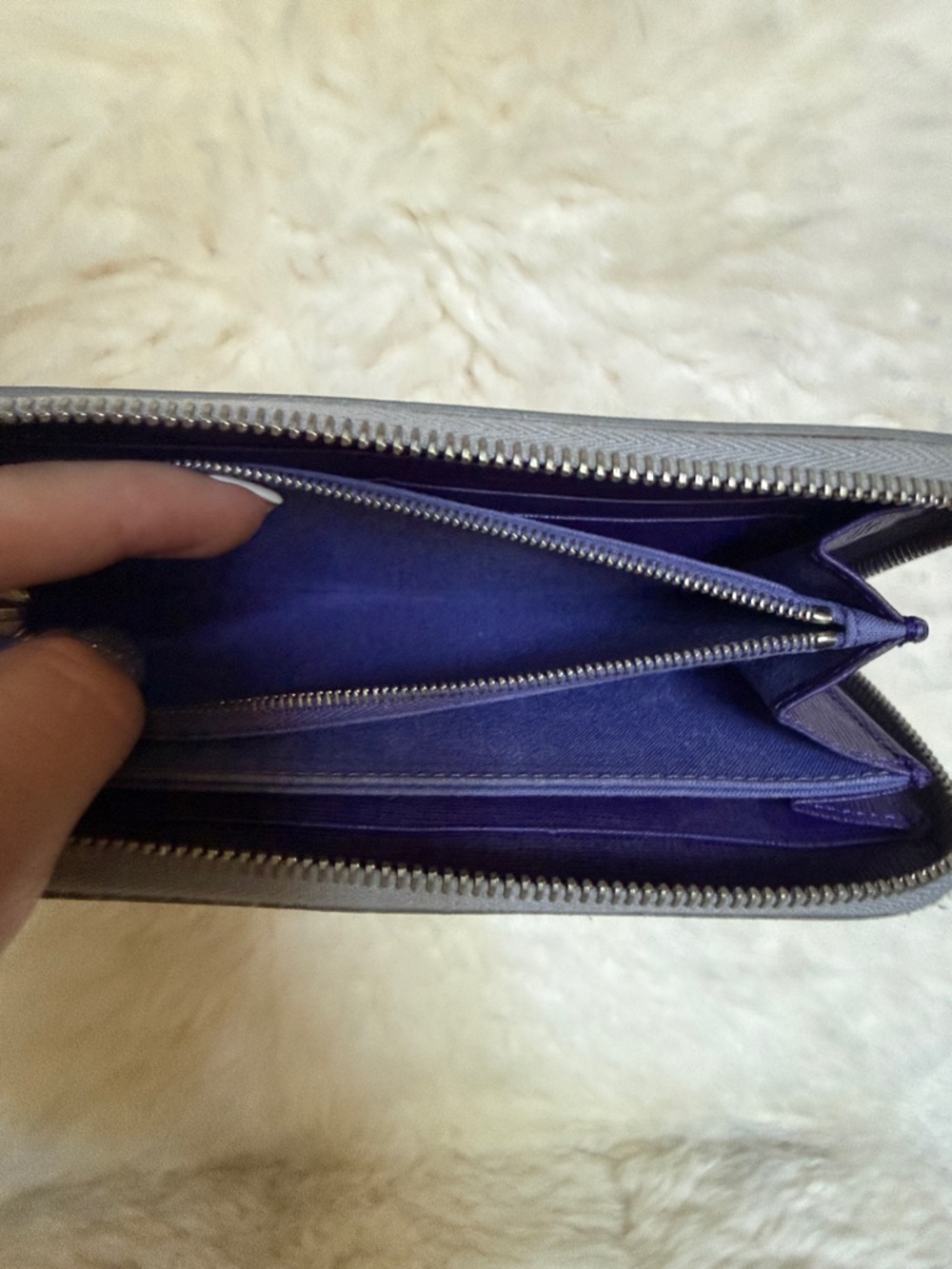 Fendi Colorblock Zip Wallet in Teal, Purple, Red and Pink Eye Motif - Picture 4 of 6